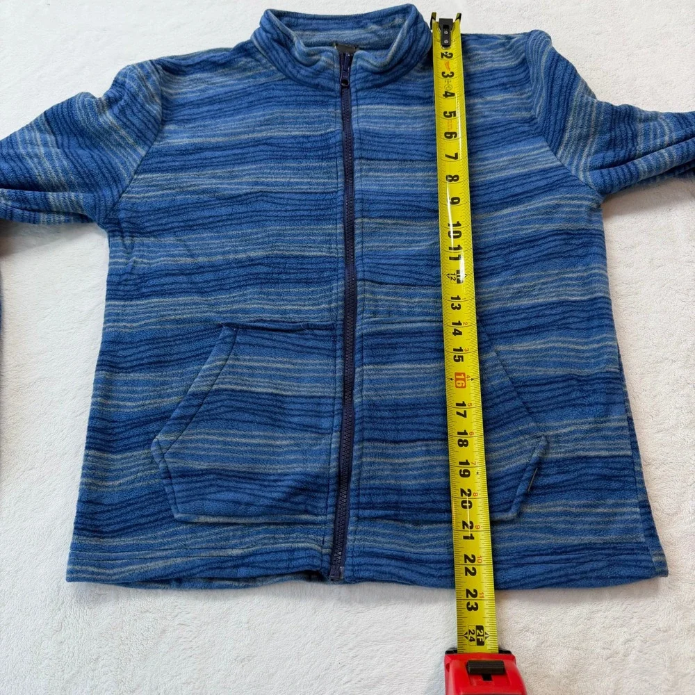 Eddie Bauer Fleece Jacket Kids L 14/16 Blue Good Striped Full Zip E9330W561